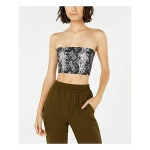 WAISTED Black Snake Print Bandeau Sleeveless Top